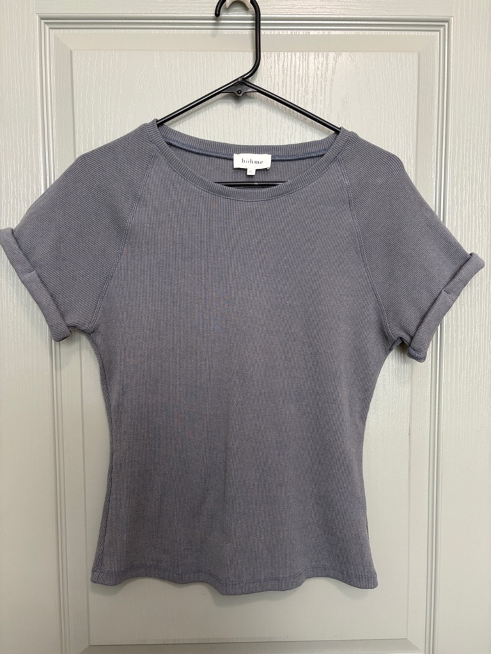 bohme Slate Blue Short Sleeve Crew Neck Tee